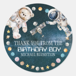 宇宙の誕生日パーティーの御礼 ラウンドシール