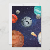 宇宙の誕生日パーティーへの招待状 招待状 (裏面)