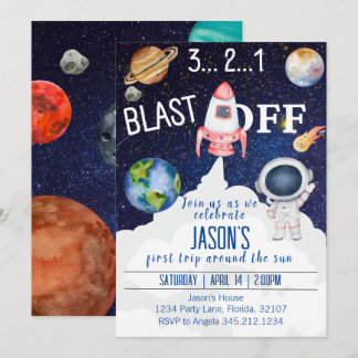 宇宙の誕生日パーティーへの招待状 招待状