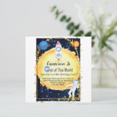 宇宙の誕生日パーティー招待状キッズ 招待状 (スタンド正面)