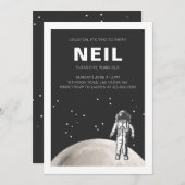 宇宙の誕生日パーティー招待状 招待状 (正面/裏面)