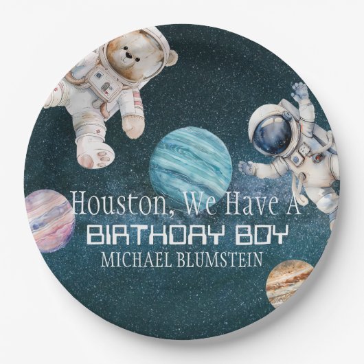 宇宙の誕生日パーティー紙皿 ペーパープレート (正面)