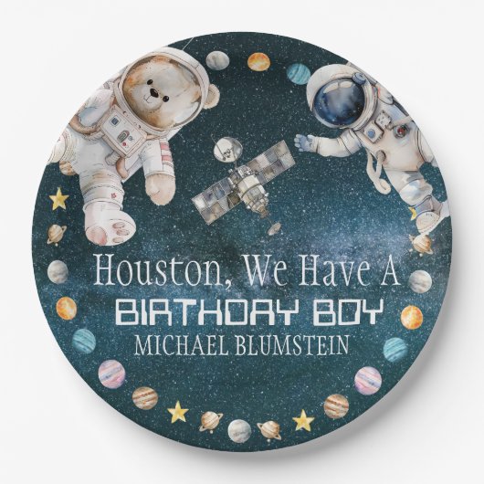 宇宙の誕生日パーティー紙皿 ペーパープレート (正面)