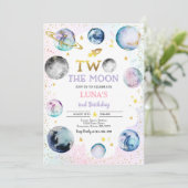 宇宙の誕生日パーティー ツー ザ ムーン 2歳の誕生日 招待状 (スタンド正面)