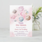 宇宙の誕生日パーティー ムーン 2歳の誕生日 招待状 (スタンド正面)