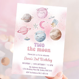 宇宙の誕生日パーティー ムーン 2歳の誕生日 招待状