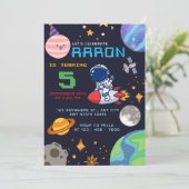 宇宙の誕生日パーティー 宇宙飛行士と惑星たちと 招待状 (スタンド正面)