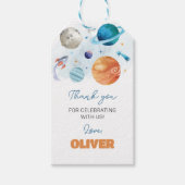 宇宙の誕生日会ありがとうラベル ギフトタグ (正面)