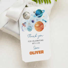 宇宙の誕生日会ありがとうラベル ギフトタグ