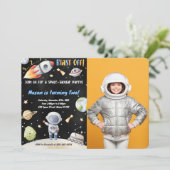 宇宙の誕生日写真招待状 招待状 (スタンド正面)