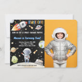 宇宙の誕生日写真招待状 招待状 (正面)