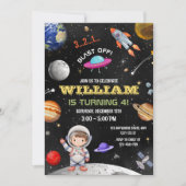 宇宙の誕生日招待状 宇宙飛行士の誕生日 招待状 (正面)