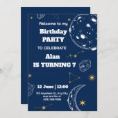 宇宙の誕生日招待状 招待状 (正面/裏面)