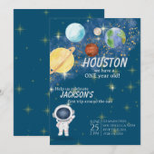 宇宙の誕生日招待状 招待状 (正面/裏面)