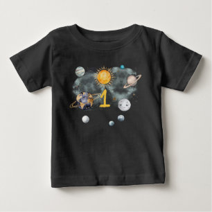 宇宙の誕生日 ギャラクシー 太陽 月 星 惑星 ベビーTシャツ