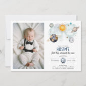 宇宙の誕生日 ギャラクシー 太陽 月 星 惑星 招待状 (正面)