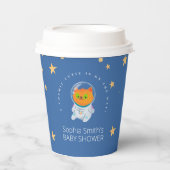 宇宙の赤ちゃんシャワーかわいい猫男女兼用、 紙コップ (正面)