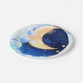 宇宙の赤ちゃんシャワームーンアンドスターインスパイアズ ペーパープレート (アングル)