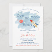 宇宙の赤ん坊が月にシャワー 招待状 (正面)