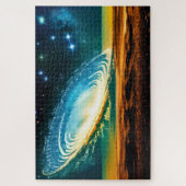 宇宙の超リアル銀河系砂漠の惑星の上で宇宙 ジグソーパズル (縦)