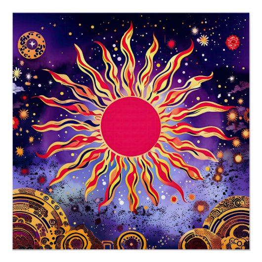「宇宙の踊る炎」 太陽 ポスター (正面)