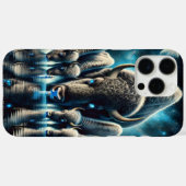 宇宙の輝きの下で飲むバフィファロのビゾン Case-Mate iPhoneケース (裏面 (横))