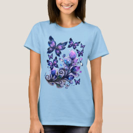 宇宙の輝きの蝶々 Tシャツ
