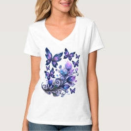 宇宙の輝きの蝶々 Tシャツ