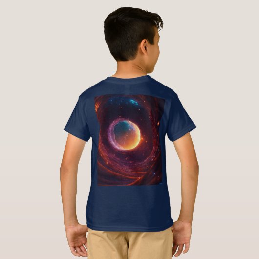 宇宙の通路を通るワームホール Tシャツ (裏面フル)