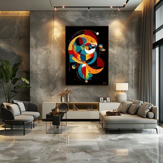 宇宙の進化 – 抽象芸術ジオメトリを動かす ポスター