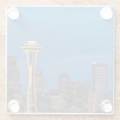 宇宙の針および都心のシアトル ガラスコースター (裏面)