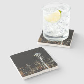 宇宙の針との夜のシアトルのスカイライン、 ストーンコースター (横)