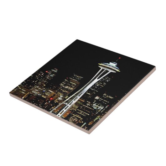 宇宙の針との夜のシアトルのスカイライン、 タイル (側面)