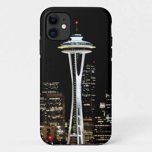 宇宙の針との夜のシアトルのスカイライン、 Case-Mate iPhoneケース (裏面)