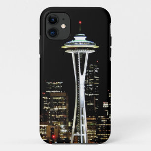 宇宙の針との夜のシアトルのスカイライン、 iPhone 11 ケース