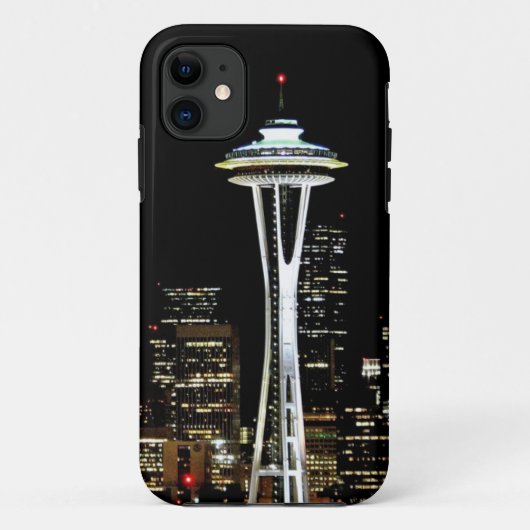 宇宙の針との夜のシアトルのスカイライン、 Case-Mate iPhoneケース (裏面)