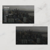 宇宙の針の上からのシアトル都市の眺め 名刺 (正面/裏面)