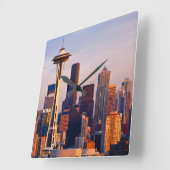 宇宙の針はシアトルの薄暗がりにタワーです スクエア壁時計 (傾斜)