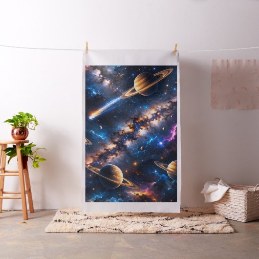 宇宙の銀河と惑星のデザイン 星 雲 ファブリック (インサイチュ)