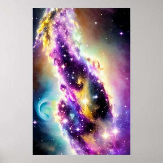 宇宙の銀河の星雲の紫のイベント ポスター (正面)