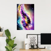 宇宙の銀河の星雲の紫のイベント ポスター (ホームオフィス)