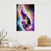 宇宙の銀河の星雲の紫のイベント ポスター (キッチン)