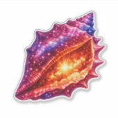 宇宙の銀河の貝殻の星の航海デザイン シール (正面)