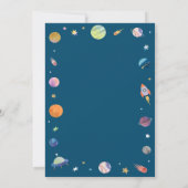 宇宙の銀河ベイビーシャワー 招待状 (裏面)