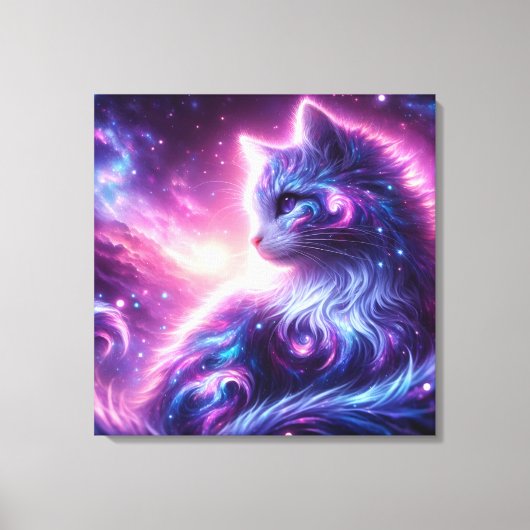 宇宙の銀河神秘的な猫の天体 キャンバスプリント (正面)