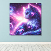 宇宙の銀河神秘的な猫の天体 キャンバスプリント (インサイチュ (ウッドフロア))