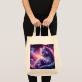 宇宙の銀河神秘的な猫の天体 トートバッグ (正面(商品))