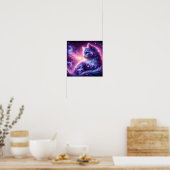 宇宙の銀河神秘的な猫の天体 ポスター (キッチン)