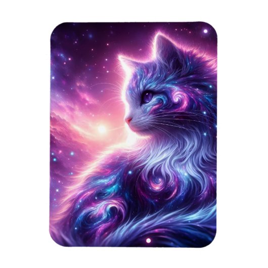 宇宙の銀河神秘的な猫の天体 マグネット (縦)