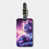 宇宙の銀河神秘的な猫の天体 ラゲッジタグ (正面縦)